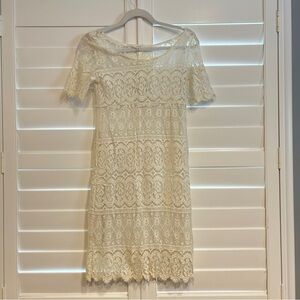 TWH Vintage Sheer Lace Dress Cream Size Medium